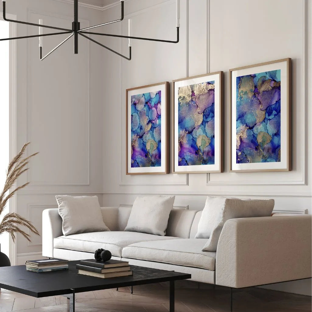 modern colorful wall art set of 3 ink style gallery decor