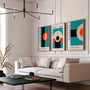 Modern Bauhaus wall art set of three prints featuring balanced geometric composition and clean lines