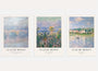 Claude Monet pastel landscape poster set with soft light wall decor