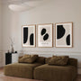 Neutral abstract poster set in black and beige for calm modern interior decor