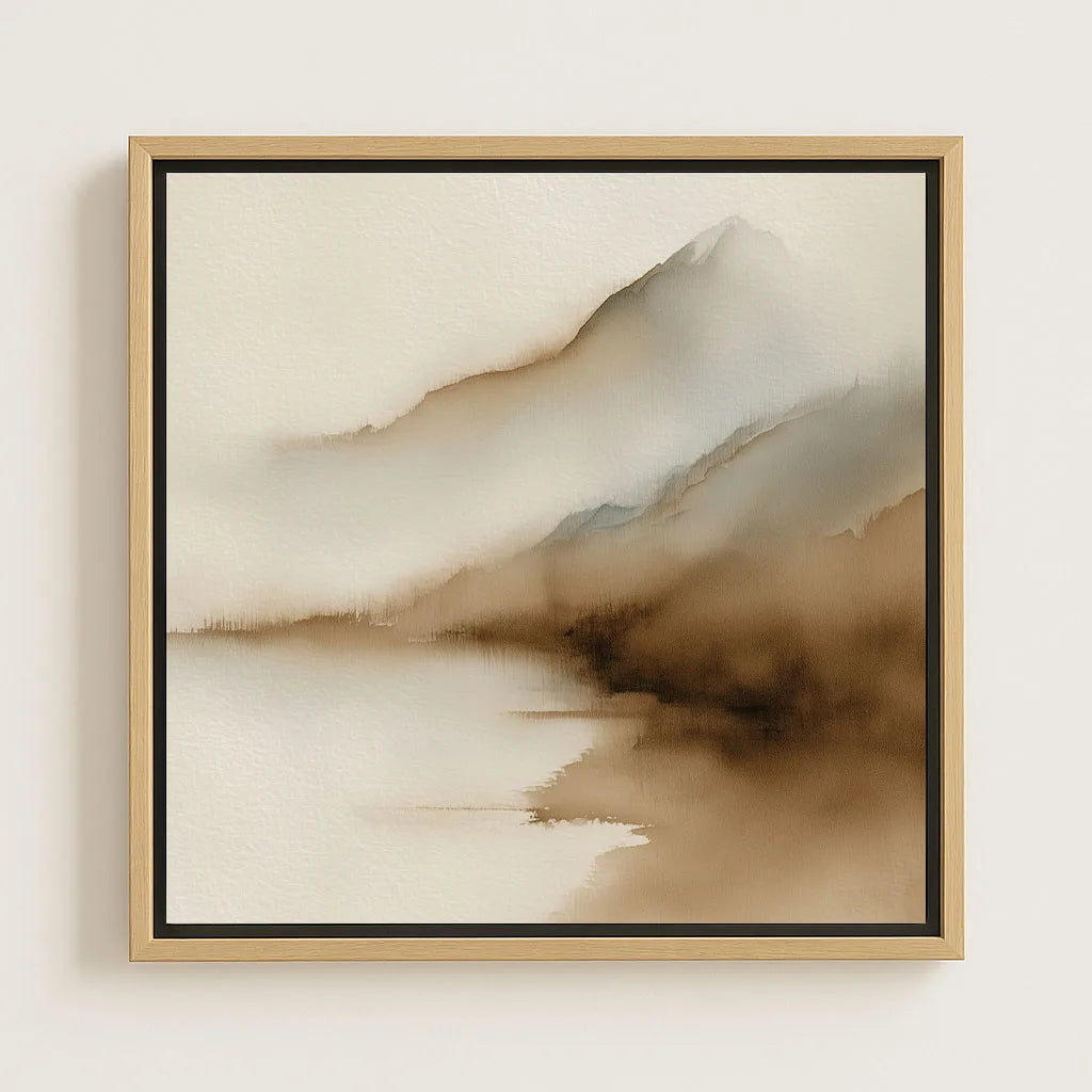 Framed Canvas Print Mist Over the Lake