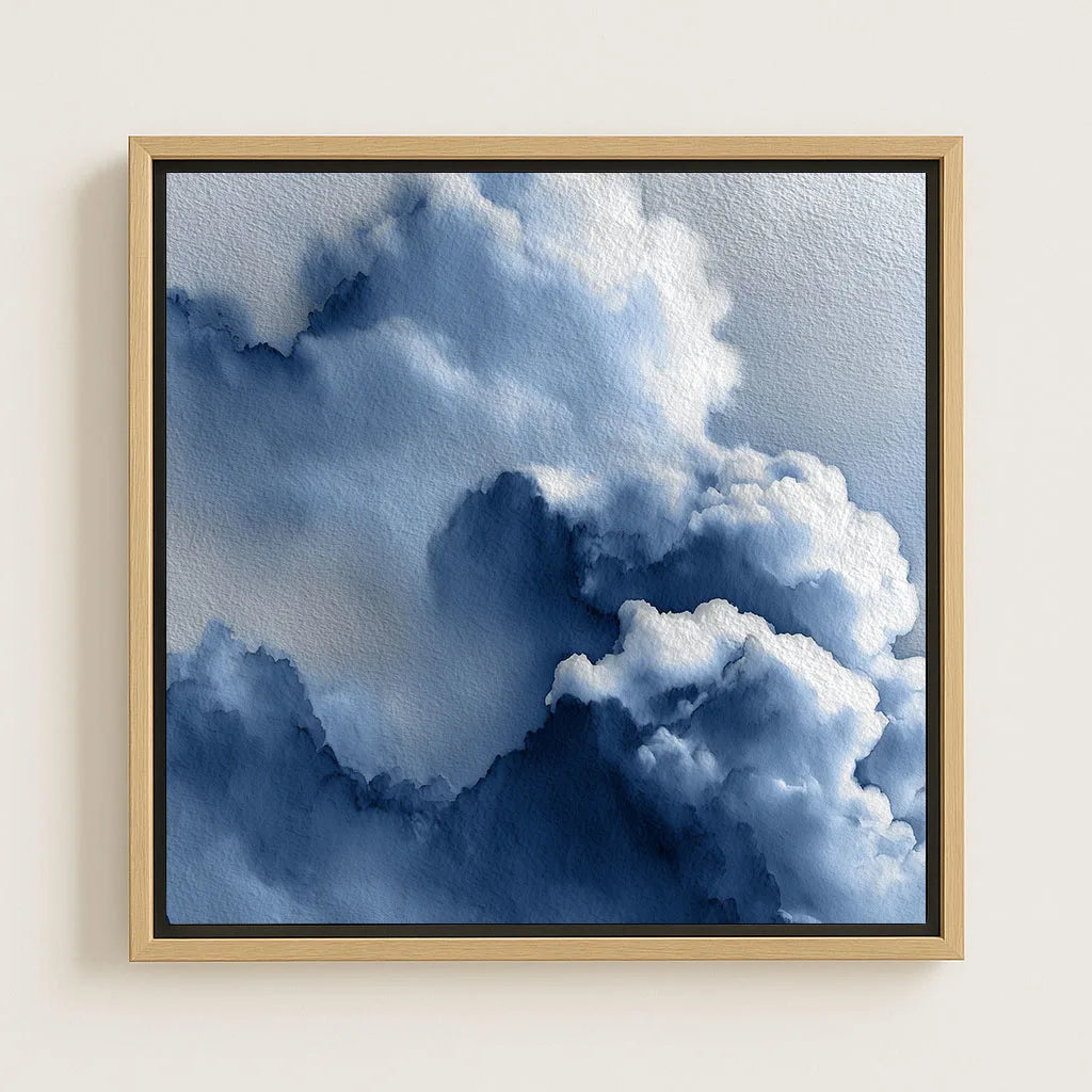 Framed Canvas Print Blue Clouds