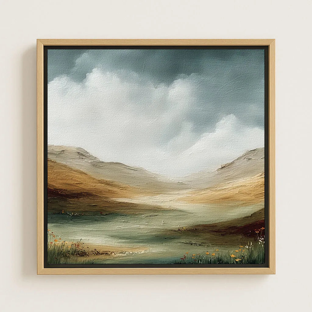 Framed Canvas Print Green Valley