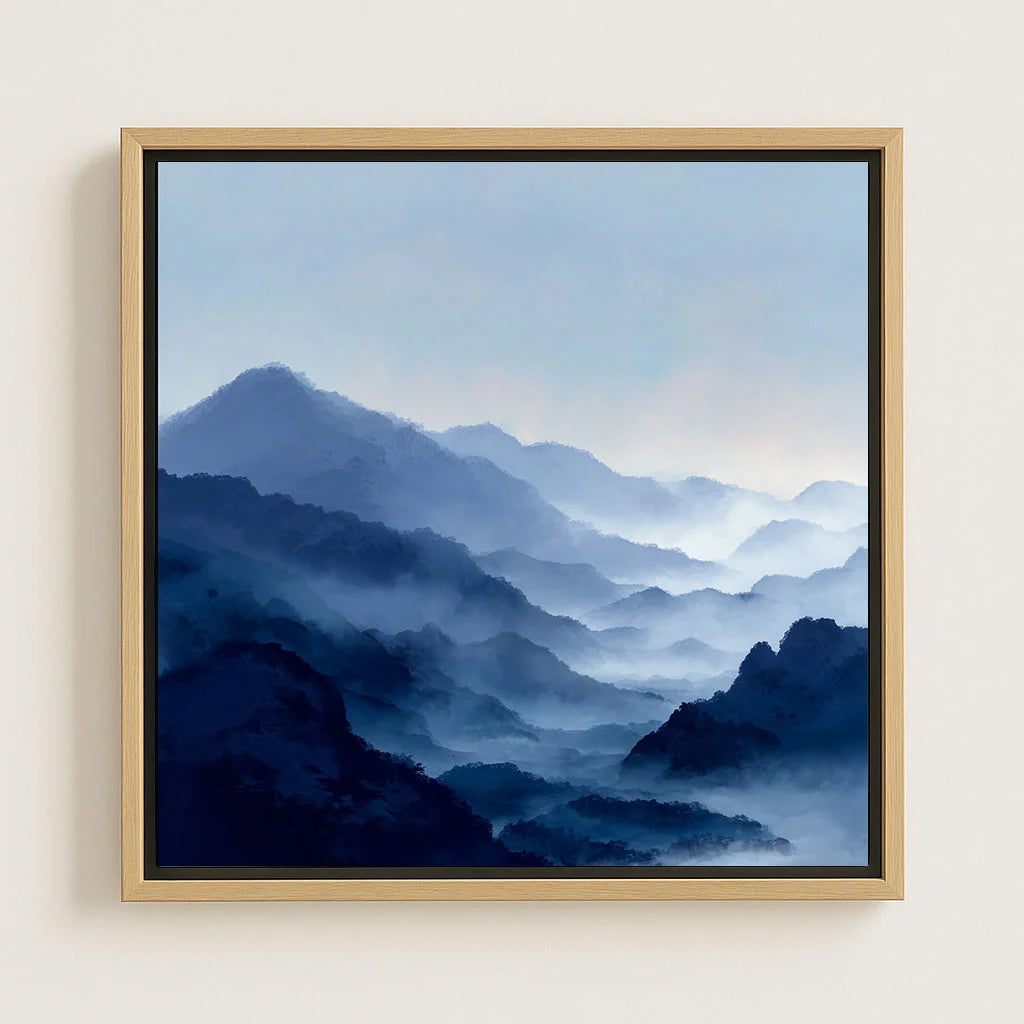 Framed Canvas Print Blue Valley