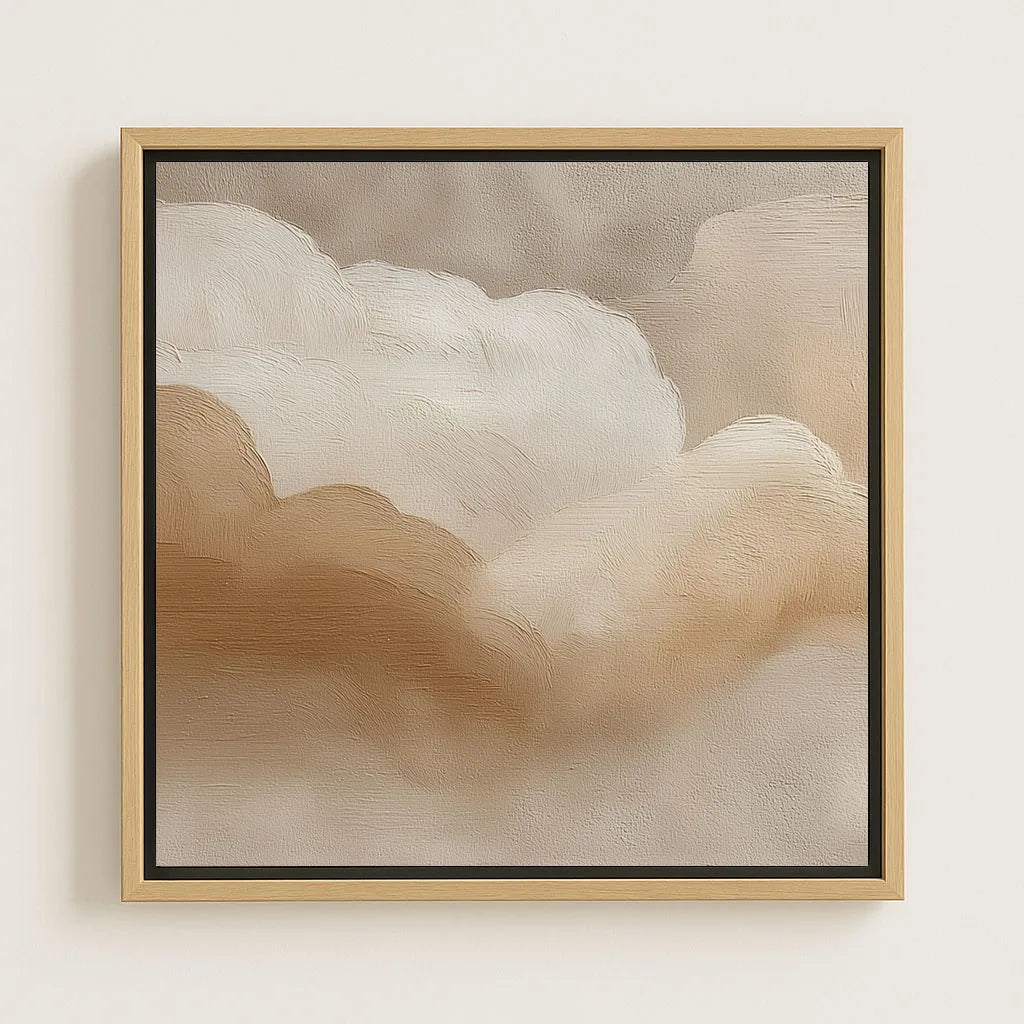 Framed Canvas Print Beige Clouds