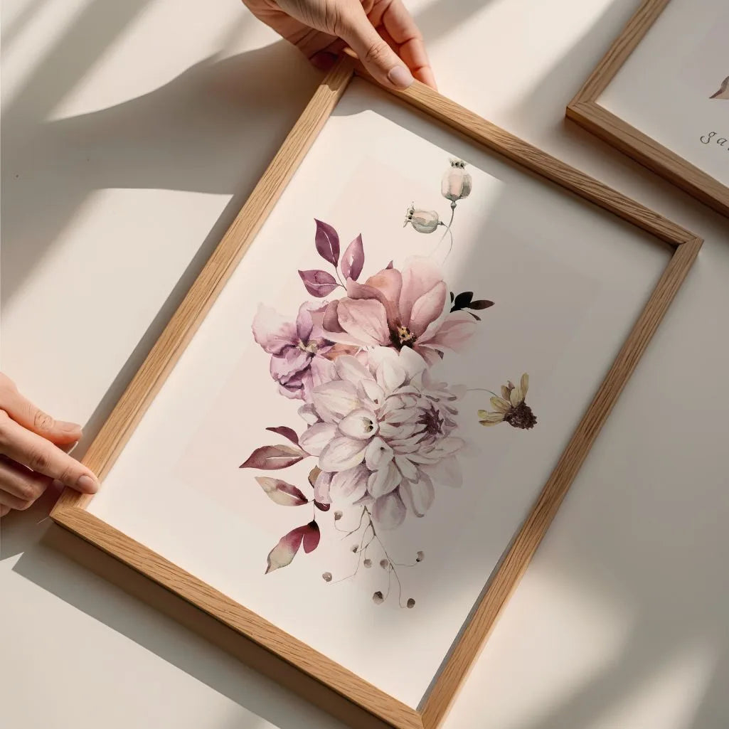 pastel flower composition poster bedroom soft feminine decor