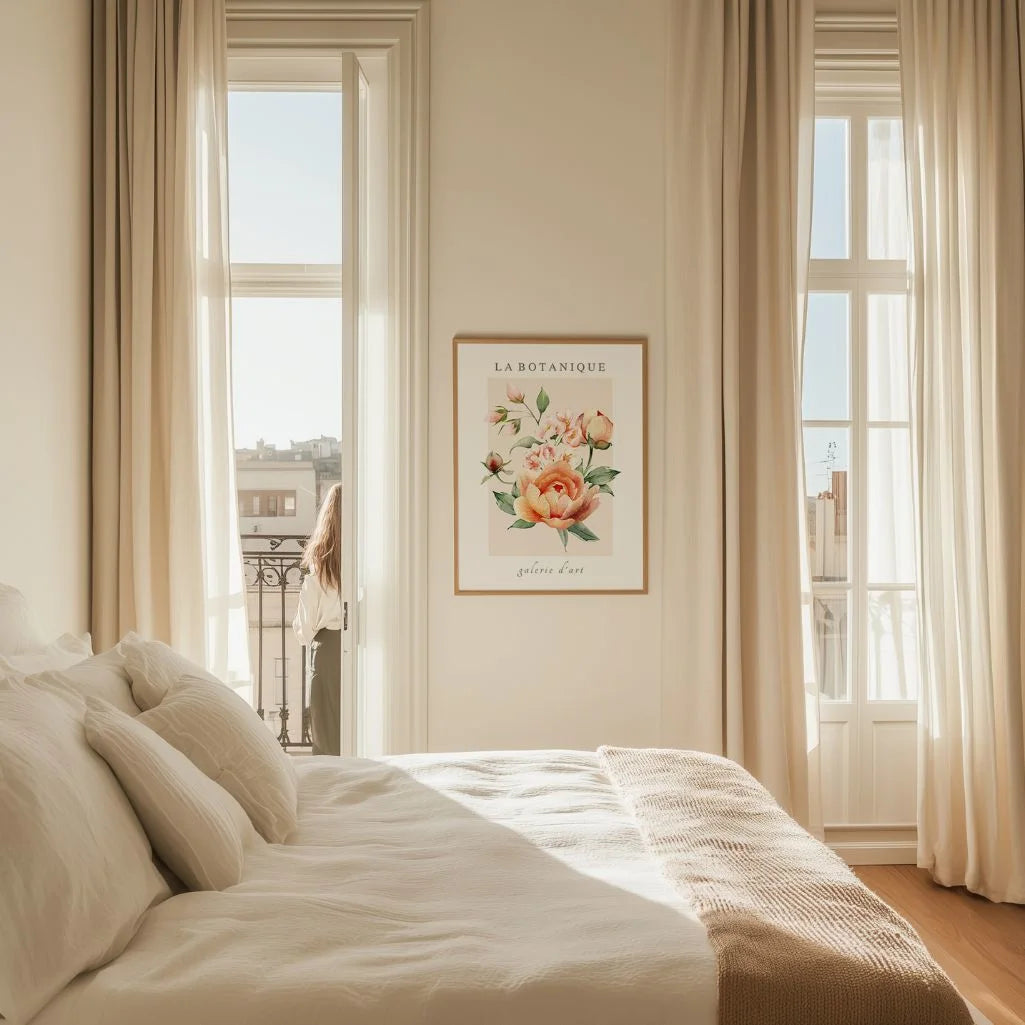 botanical flowers poster for gallery wall soft interior decor