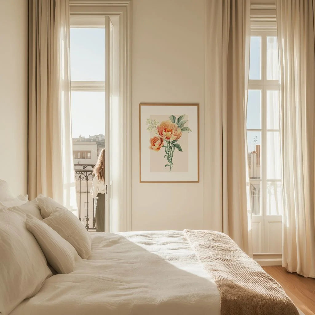 watercolour flower poster detail delicate brush strokes