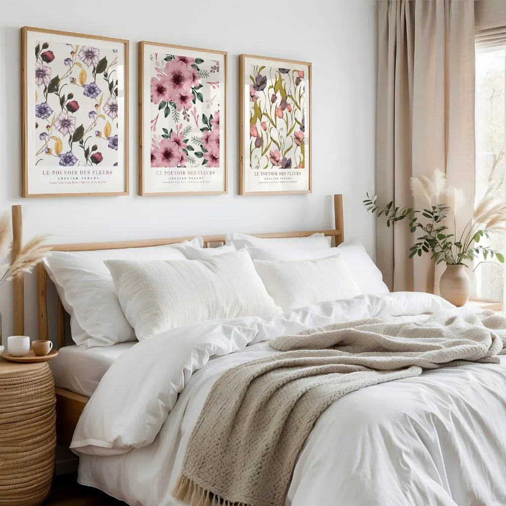 floral pattern poster set wall art for gallery wall decor