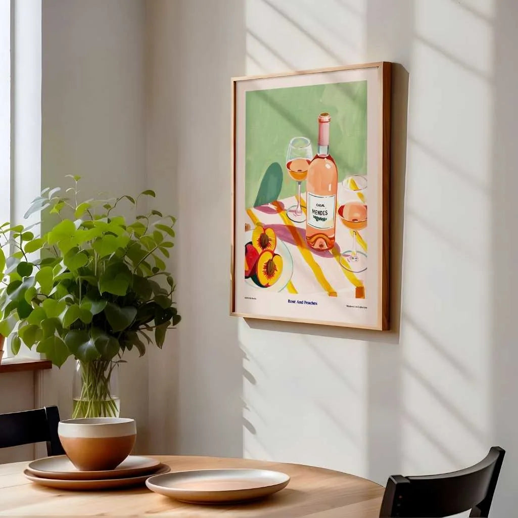 modern summer still life poster in colourful gallery wall arrangement
