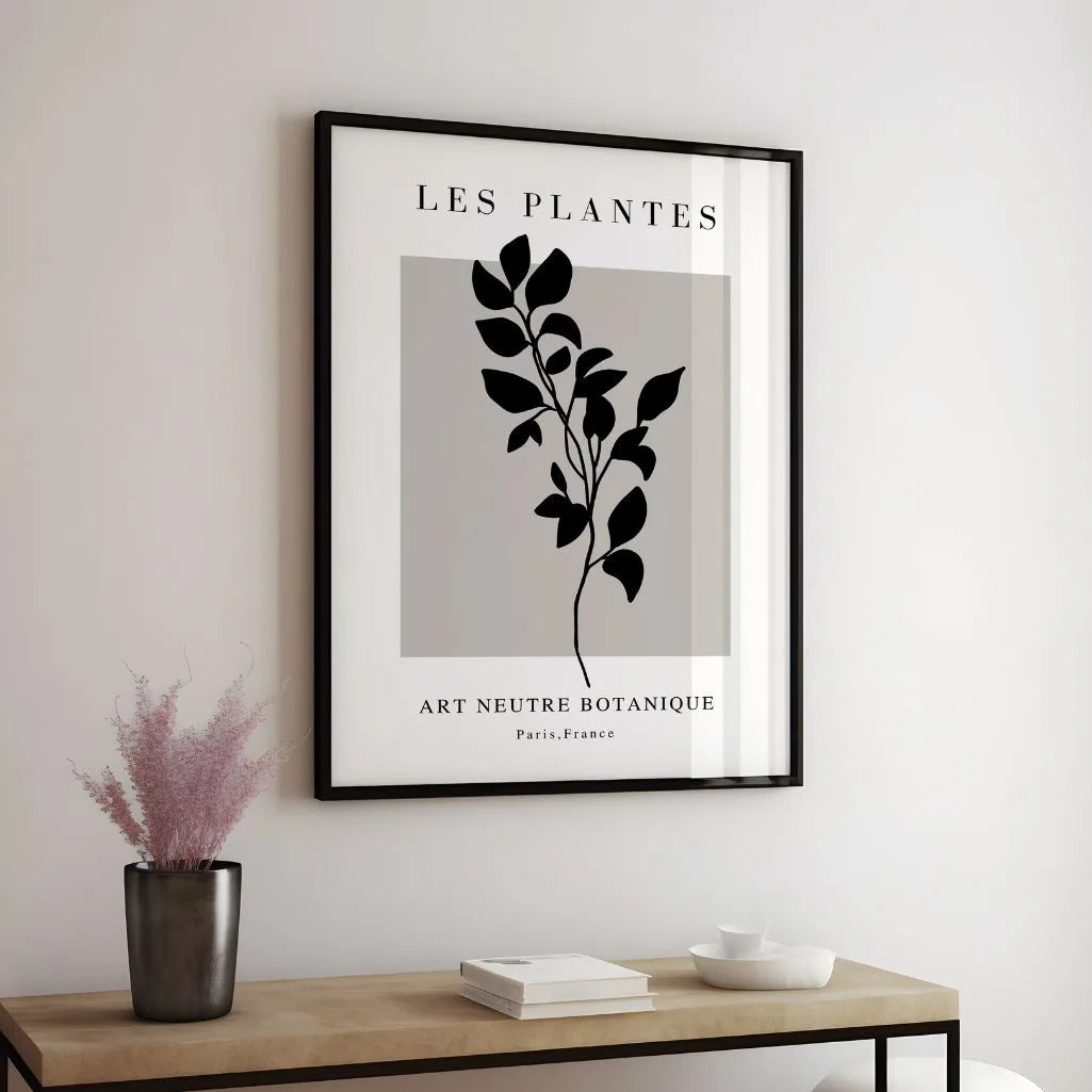 botanische silhouette poster im schlafzimmer elegante ruhige dekoration