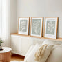 white botanical poster set wall art for gallery wall decor sage green
