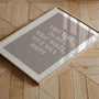 inspirational typography poster in home office workspace