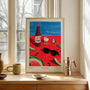 summer themed still life poster in vibrant gallery wall arrangement