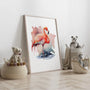 watercolor flamingo poster nature gallery wall
